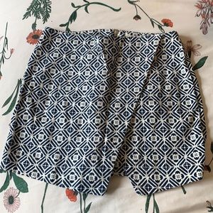 Blue and White Patterned Hollister Skort